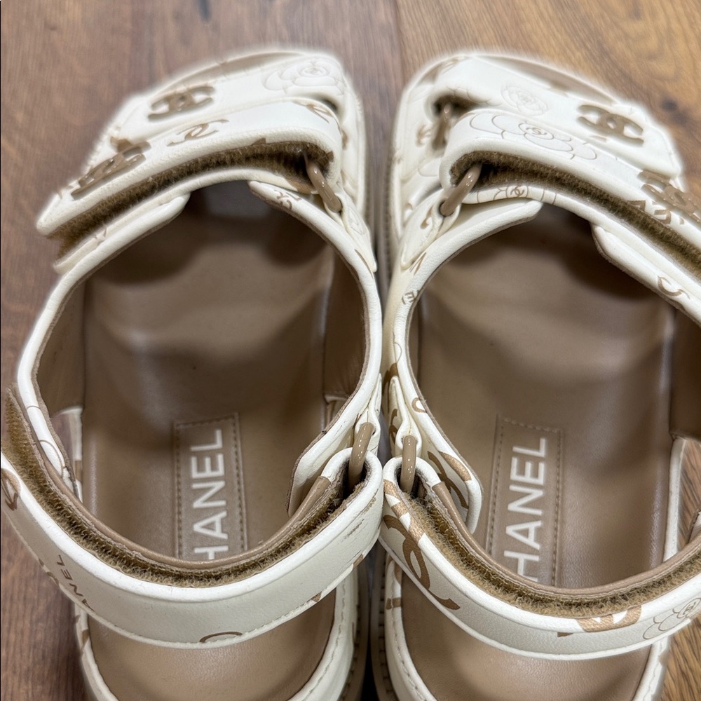 Chanel Dad Sandals - Cream and Brown - Picture 5 of 6